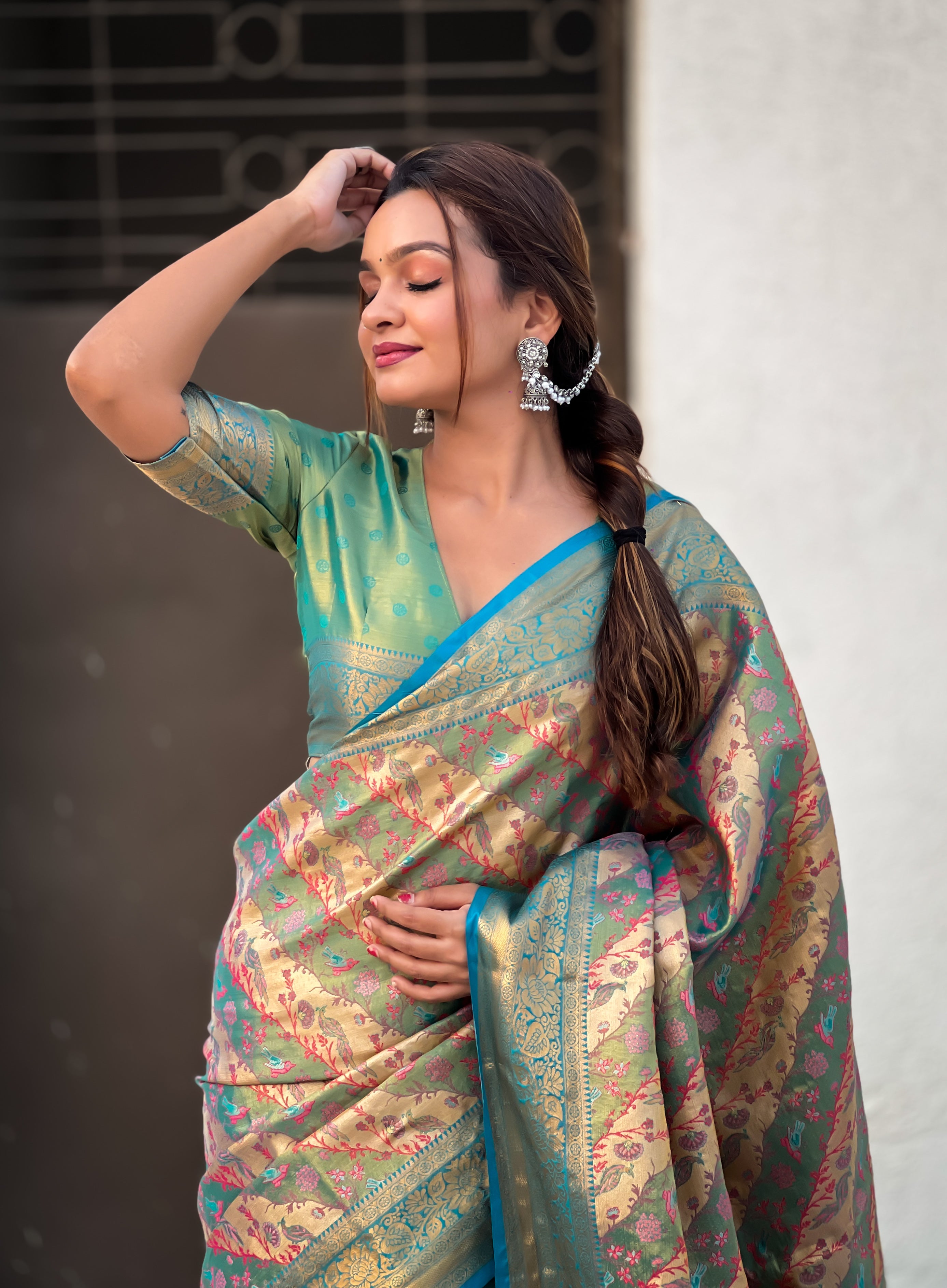 Dharmavaram Leheriya Silk Saree