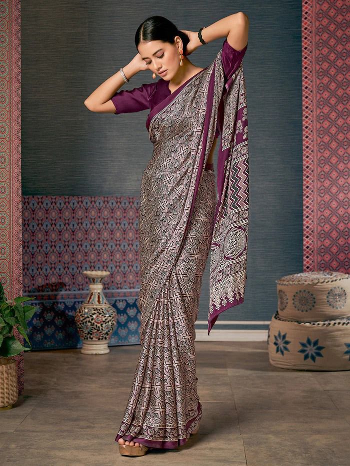 Indian Women Choice - Ajrakh Print Saree