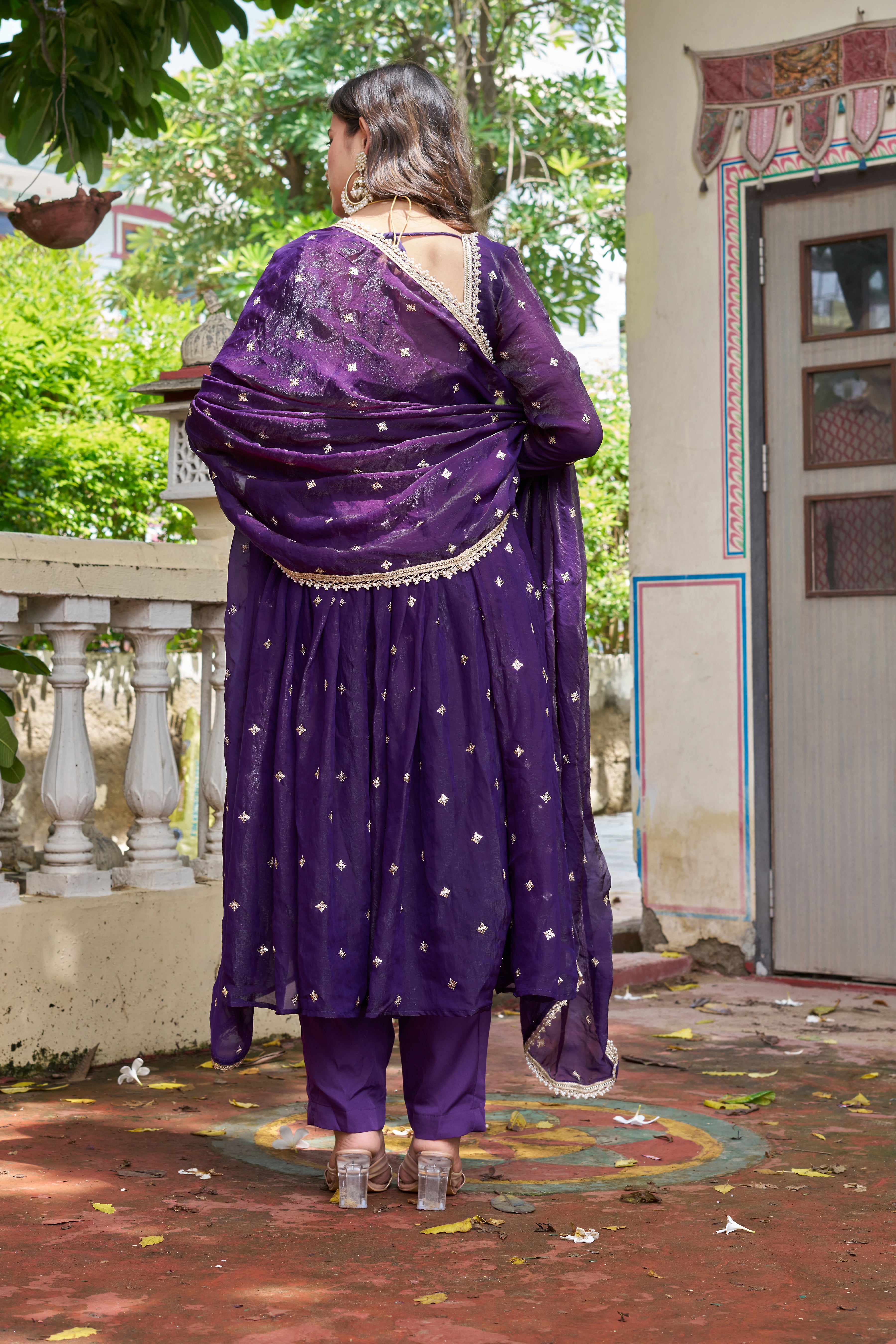 Indigo Color Fendy Silk Designer Suit | Nardev Fashion