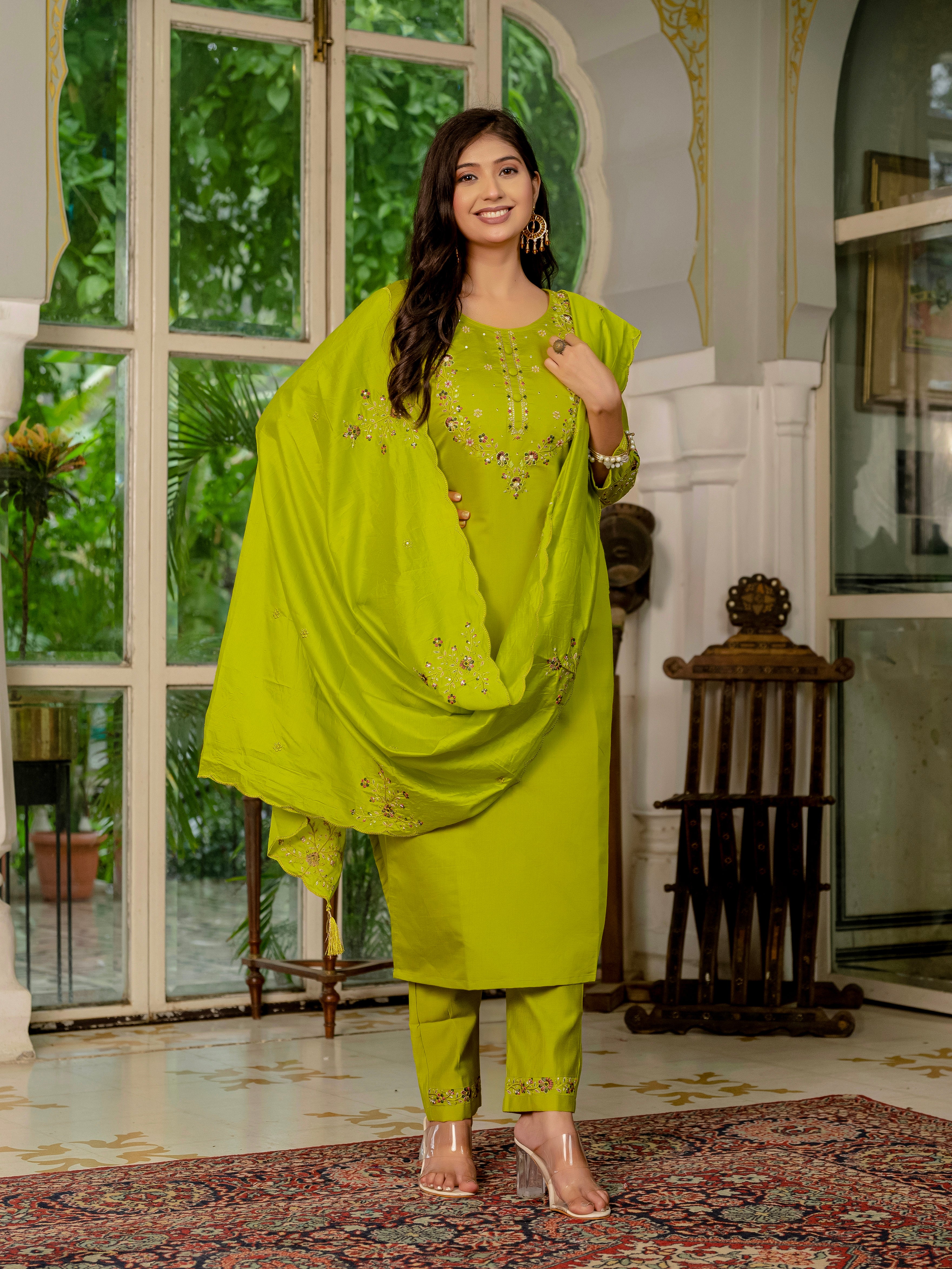 Jaipuri Parrot Straight Kurti Set | Nardev Fashion