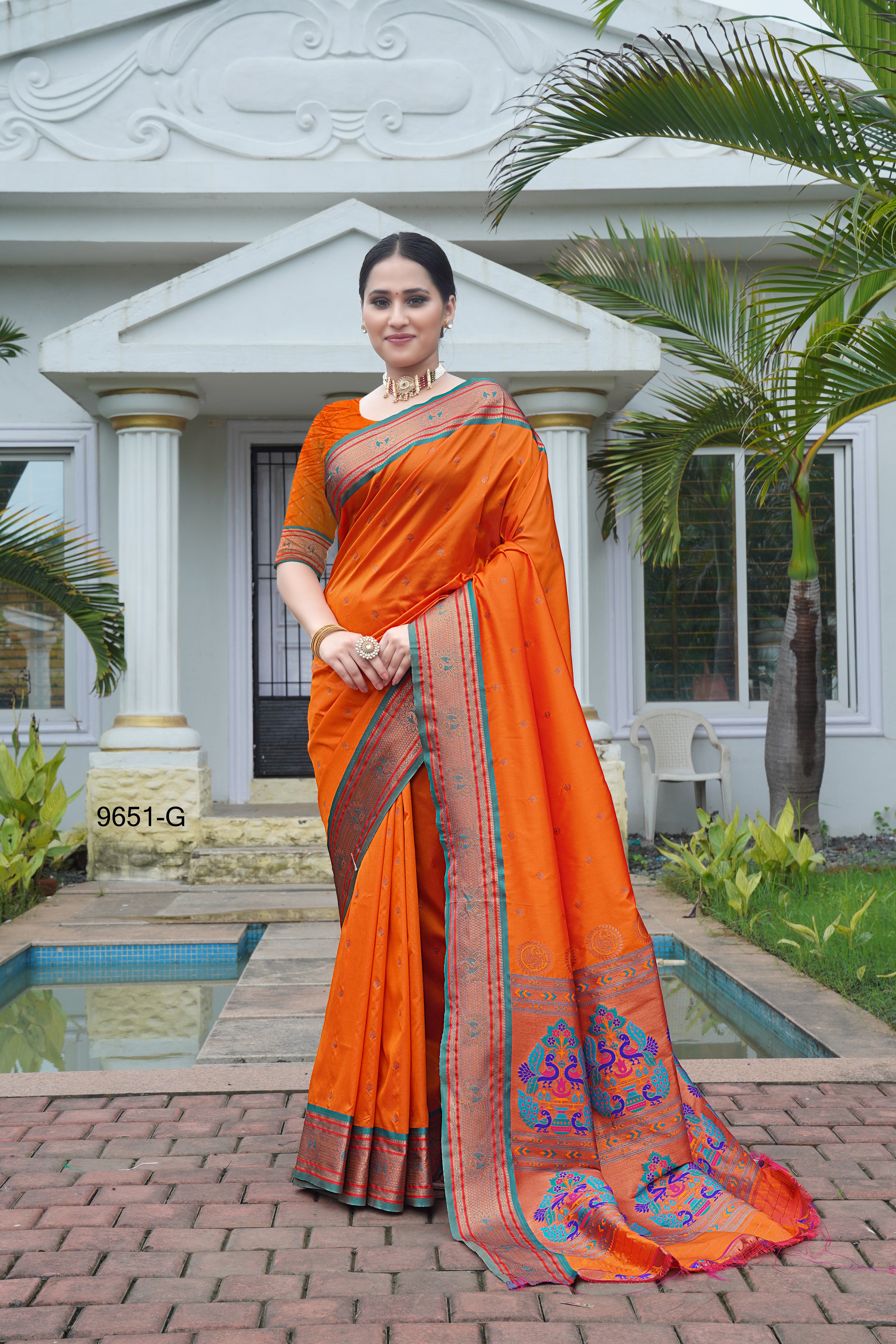 Kesari Beautifully Letest Designed Paithani Saree