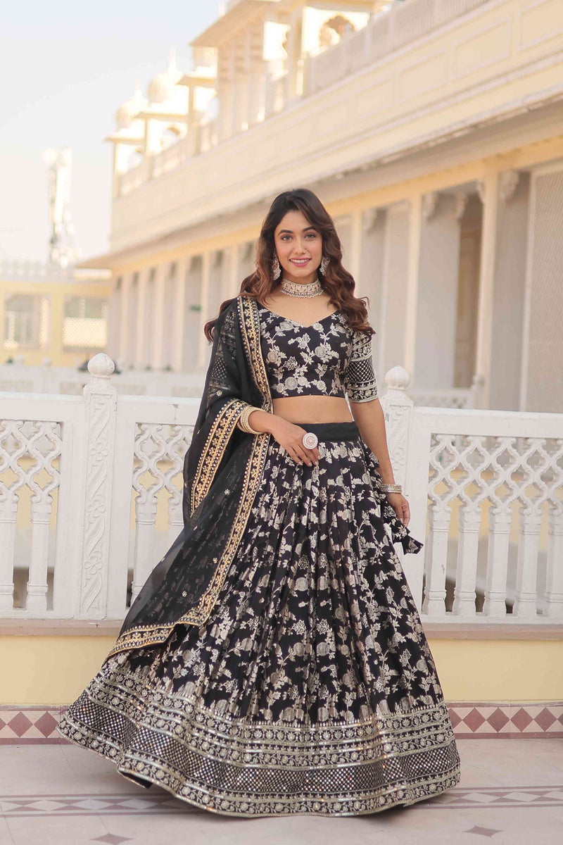 Black Color Lehenga Choli and Duppatta – Nardev Fashion