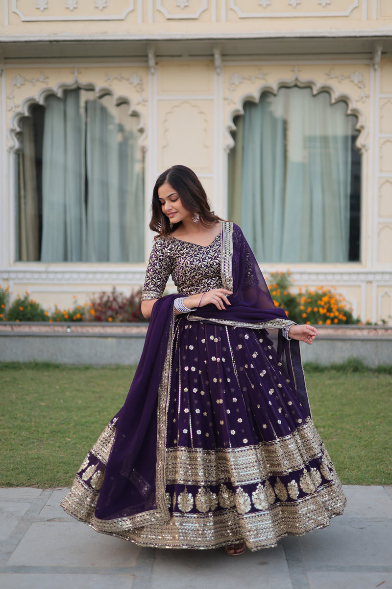 Purple Color Wedding Wear Designer Lehenga Choli :: ANOKHI FASHION