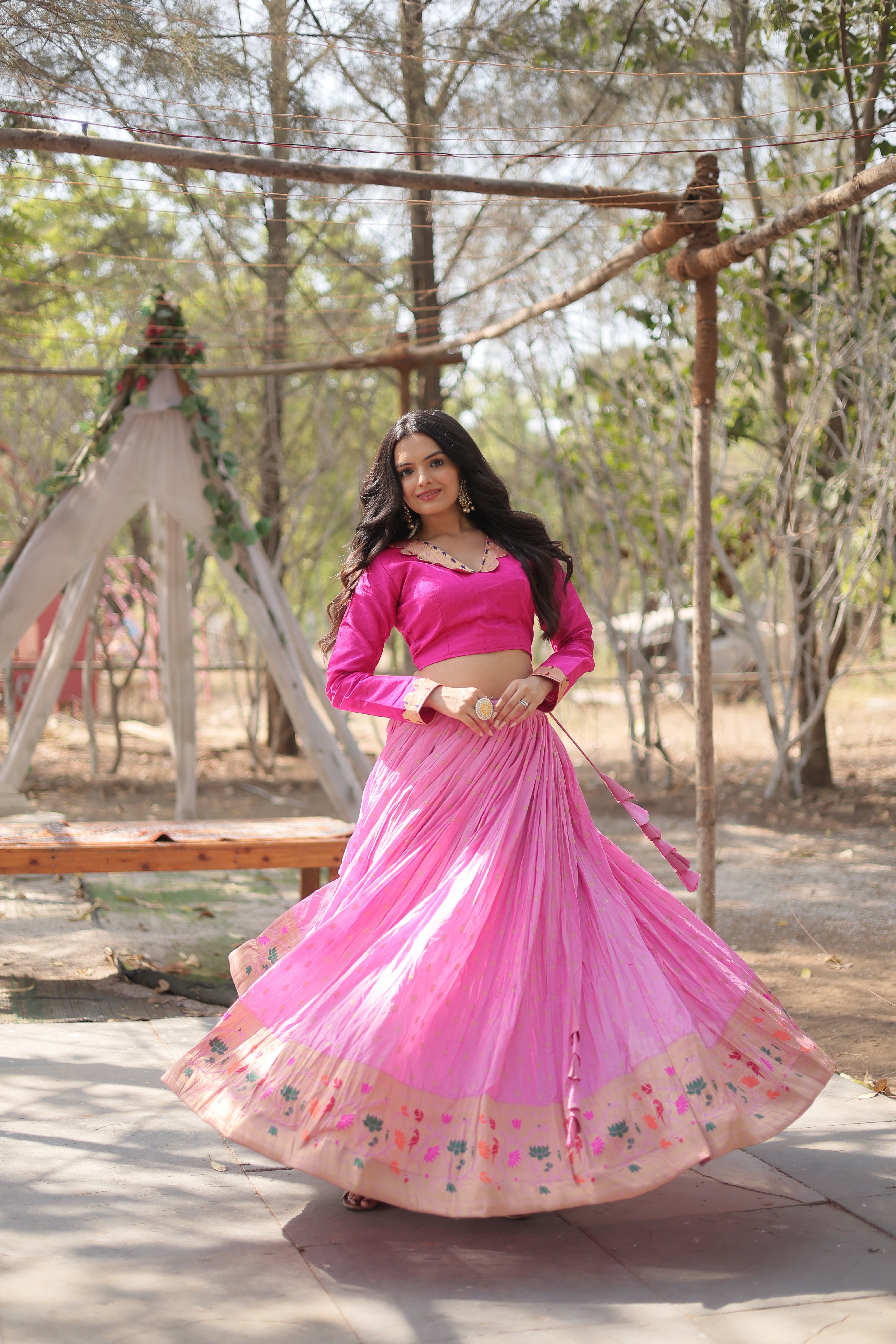 Pink Paithani Lehenga Choli