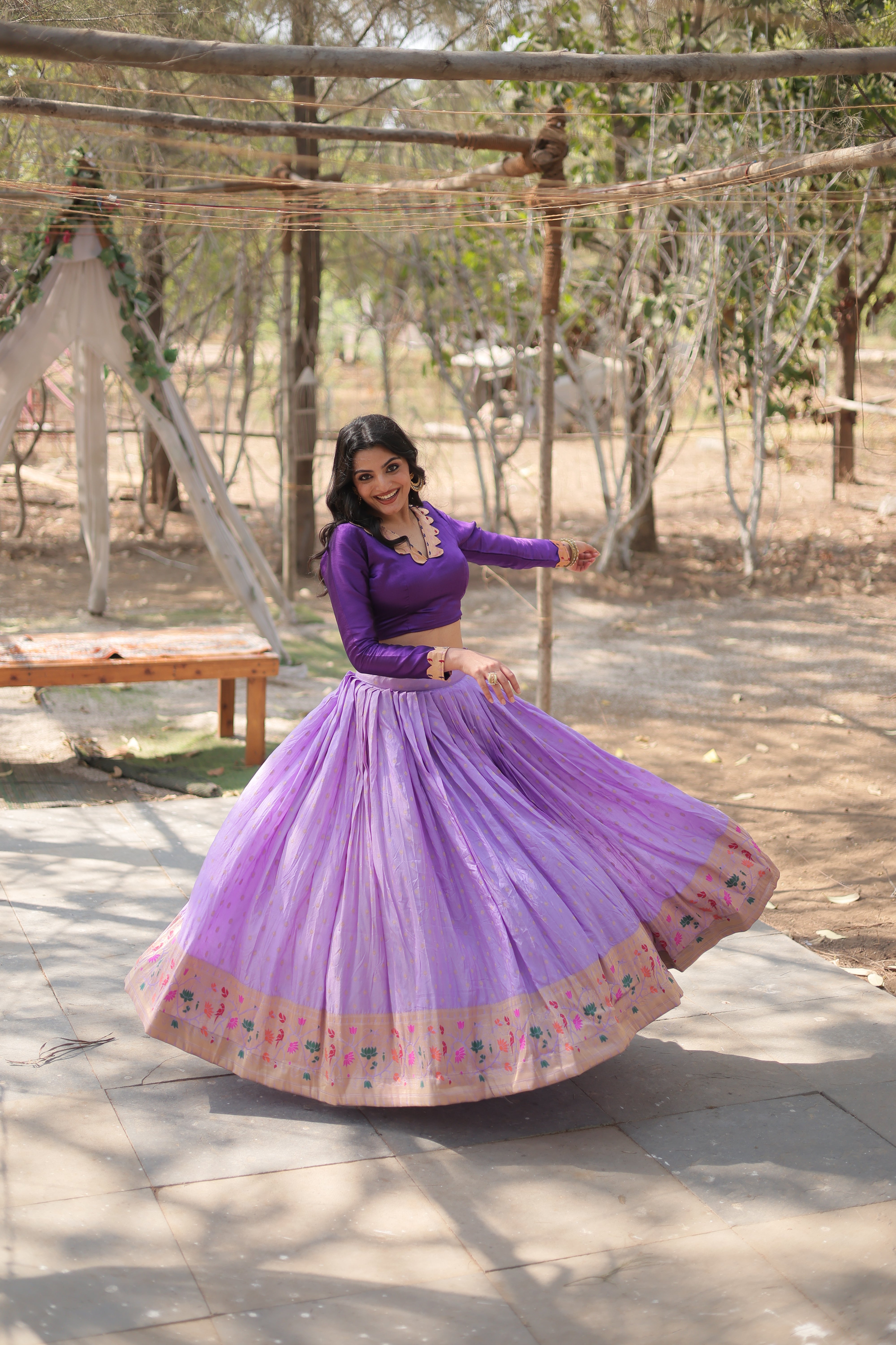 Purple Paithani Lehenga Choli