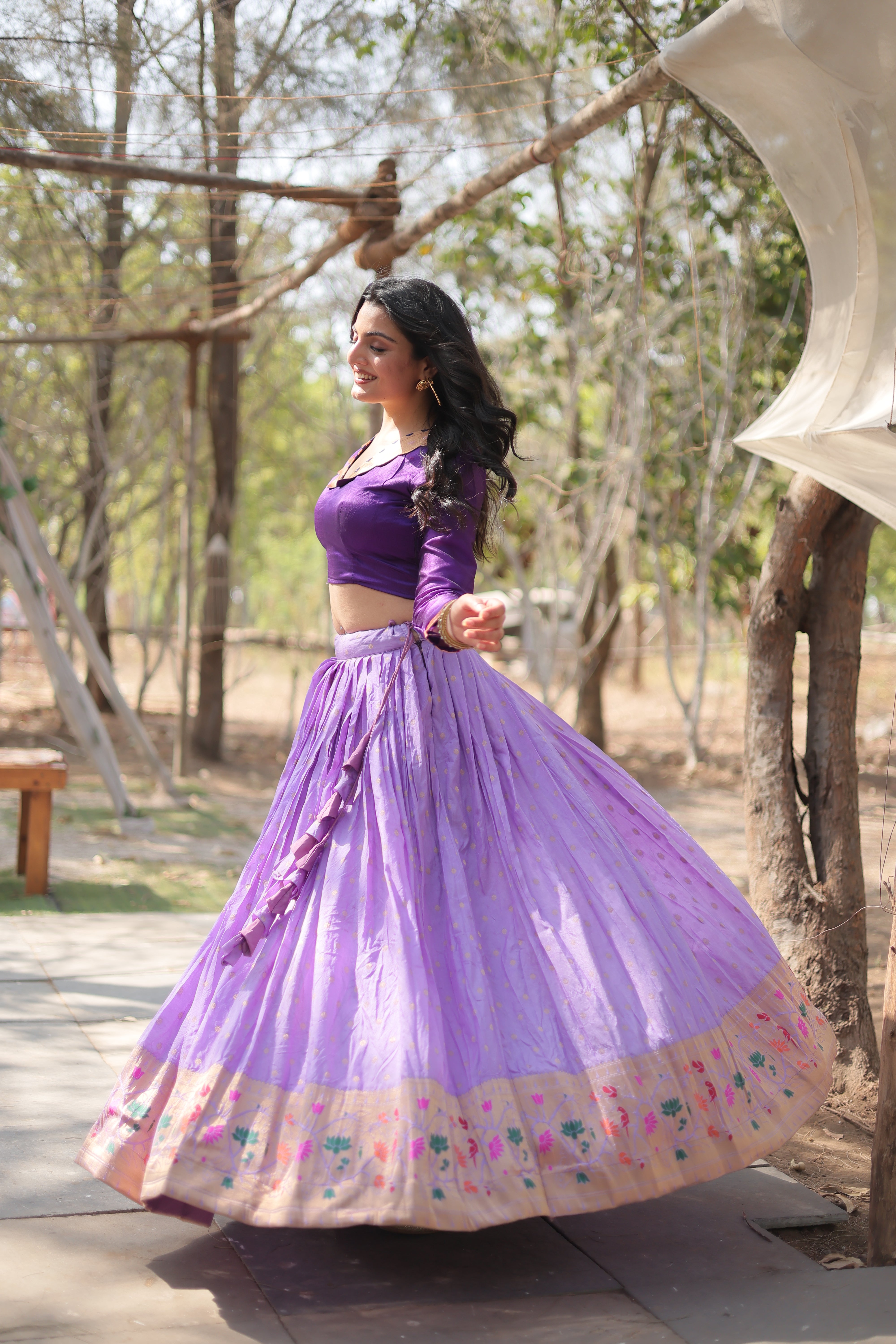 Purple Paithani Lehenga Choli