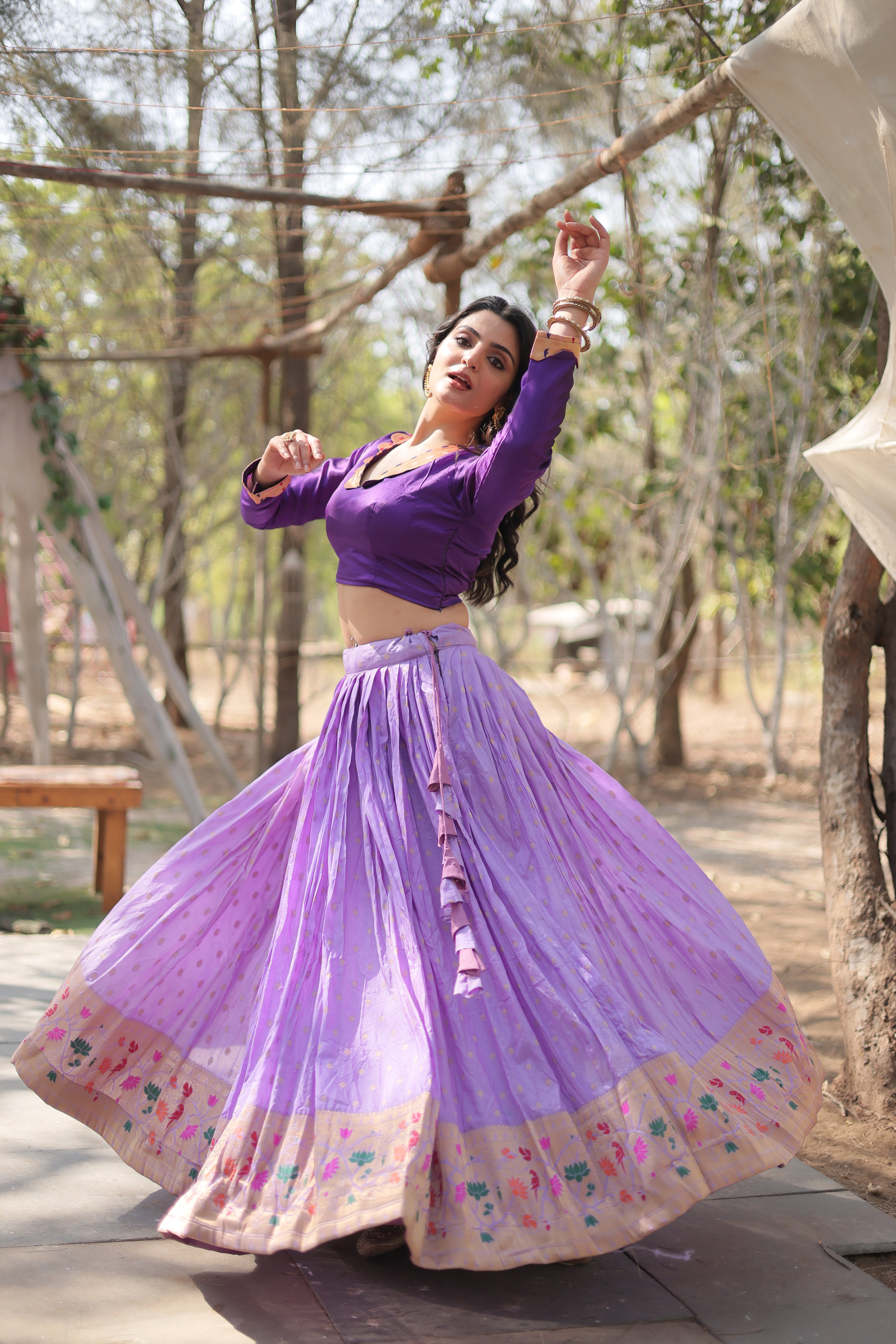 Purple Paithani Lehenga Choli