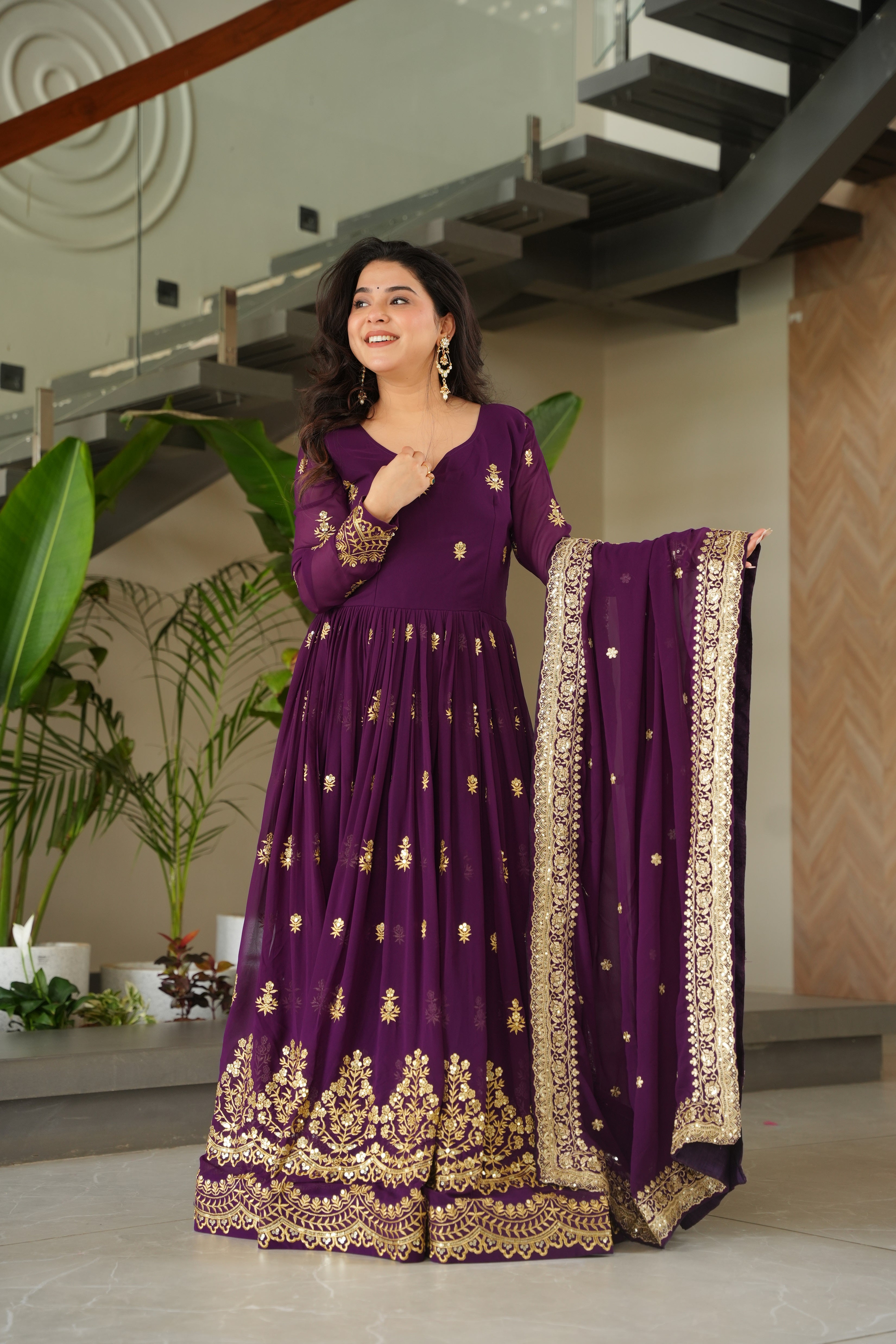 Purple Color Ready to Wear Ethnic Dress | Nardev Fashion