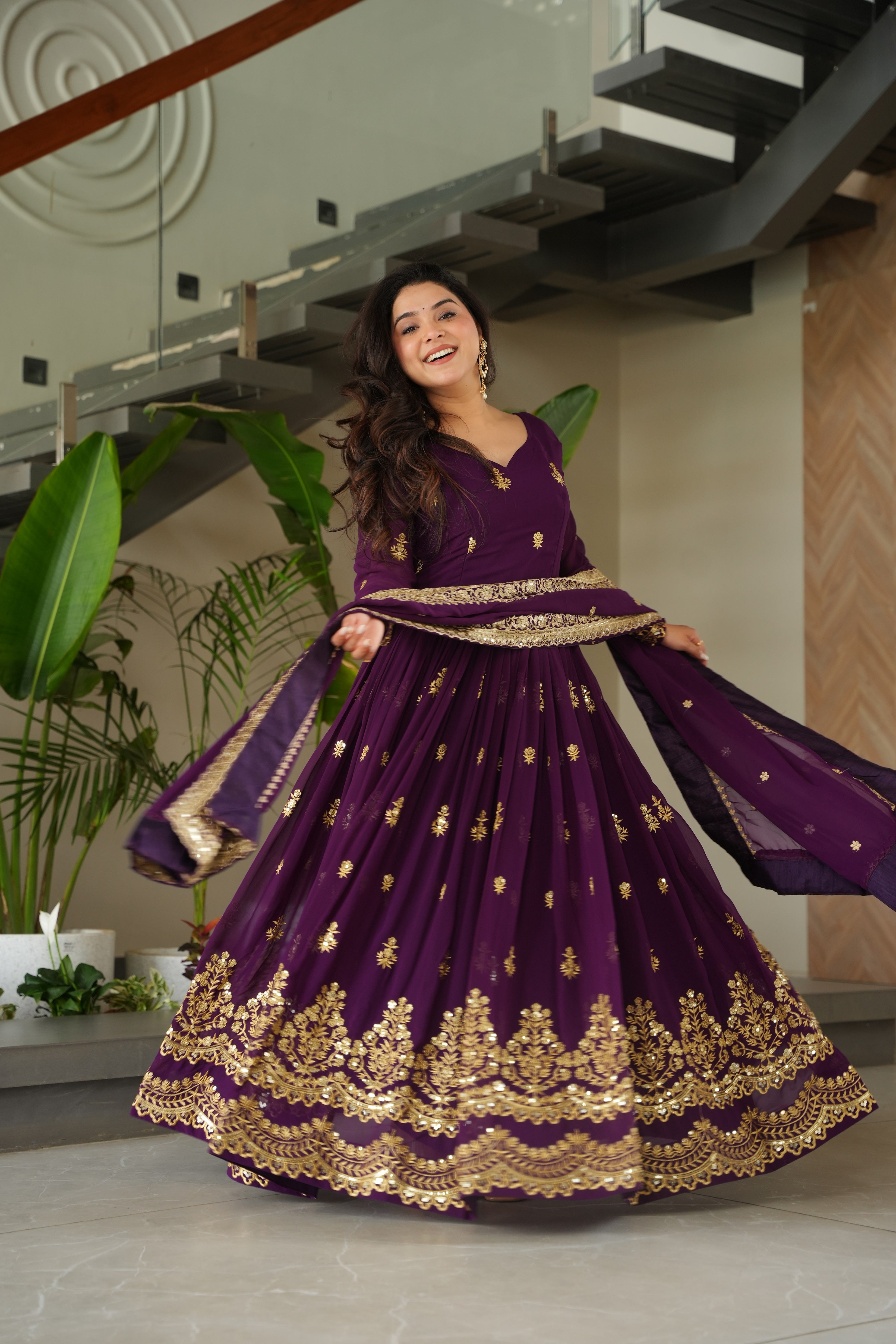 Purple Color Ready to Wear Ethnic Dress | Nardev Fashion