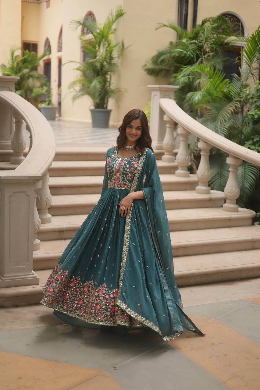 Long Top Readymade Sharara With Dupatta Suit