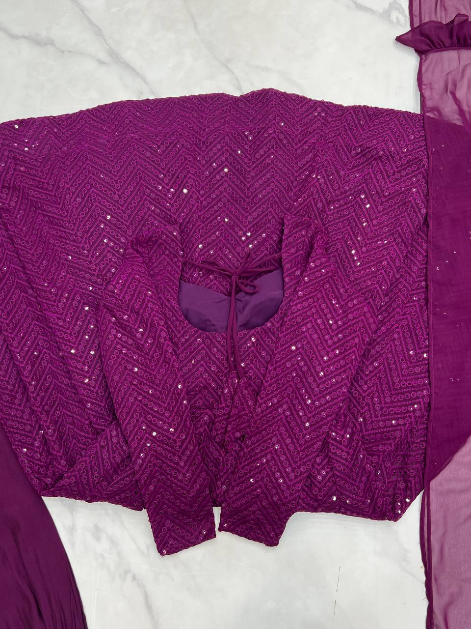 Nardev Fashion Purple Color Lucknowi Anarkali Gown Set - Aarti Chauhan