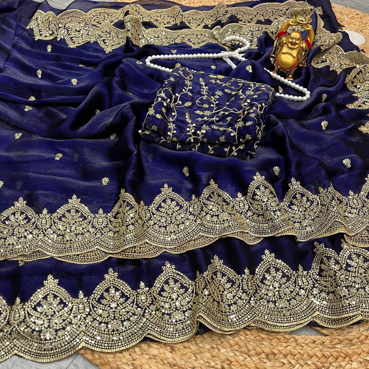 Navyblue Lightweight Elegant and Beautifully Crafted Saree | Nardev Fashion
