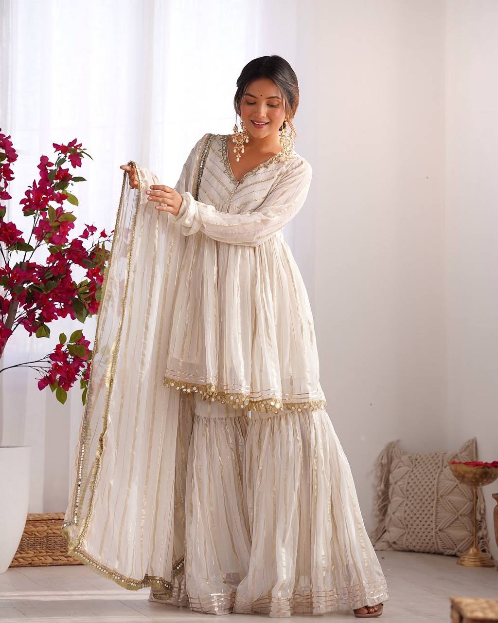 Off-White Kediya Style Outfit for Wedding | Nardev Fashion