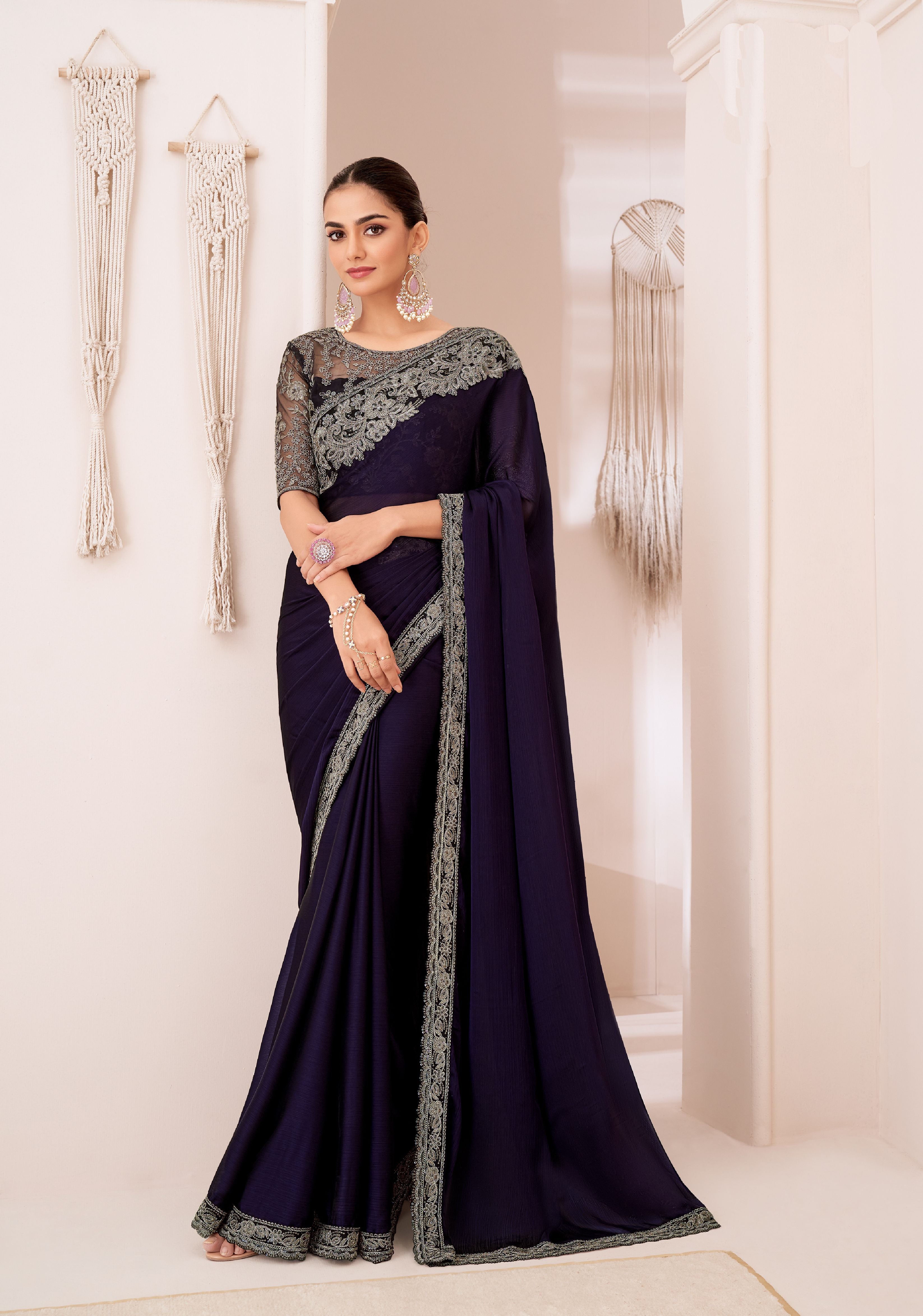 Party Wear Georgette chiffon Saree