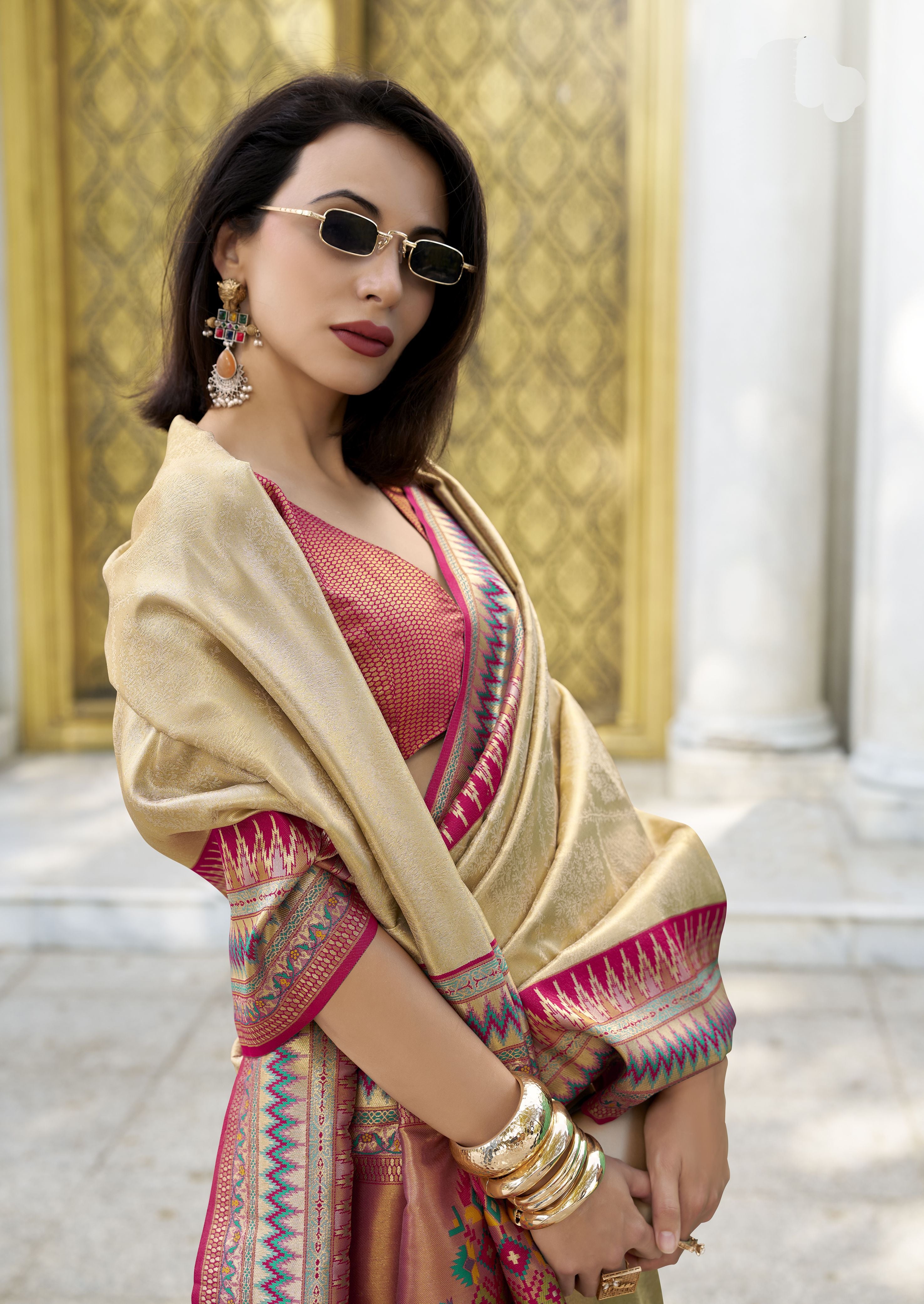 Party Wear Soft Tissue Silk Saree