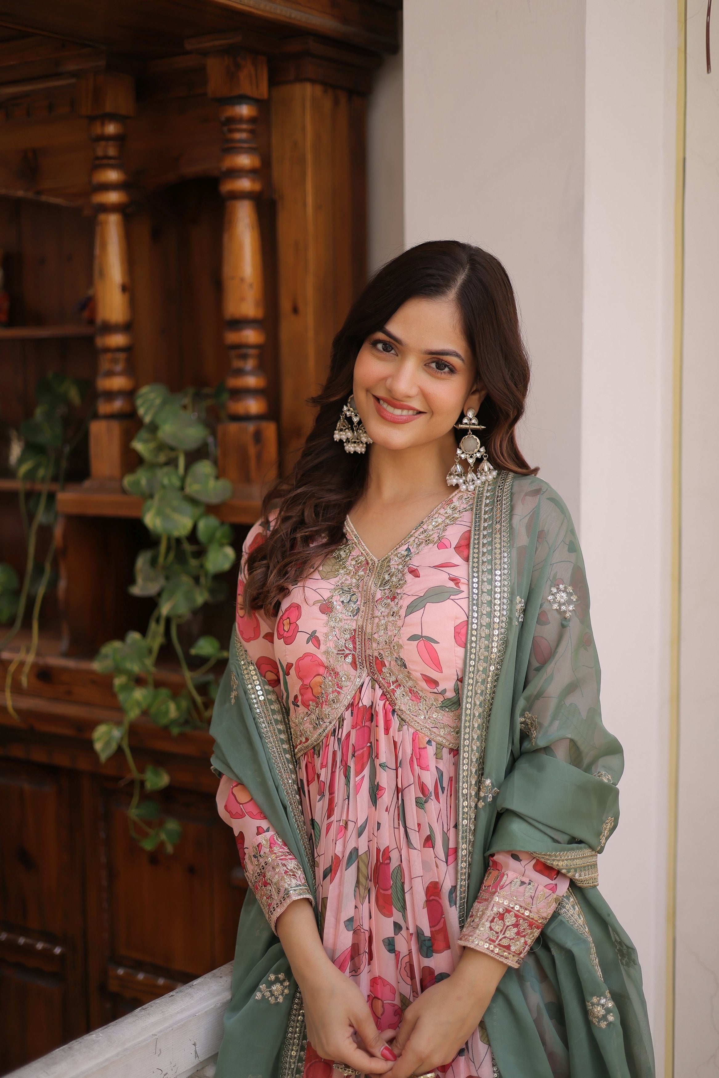 Partywear Alia Cut Gown with Dupatta | Nardev Fashion