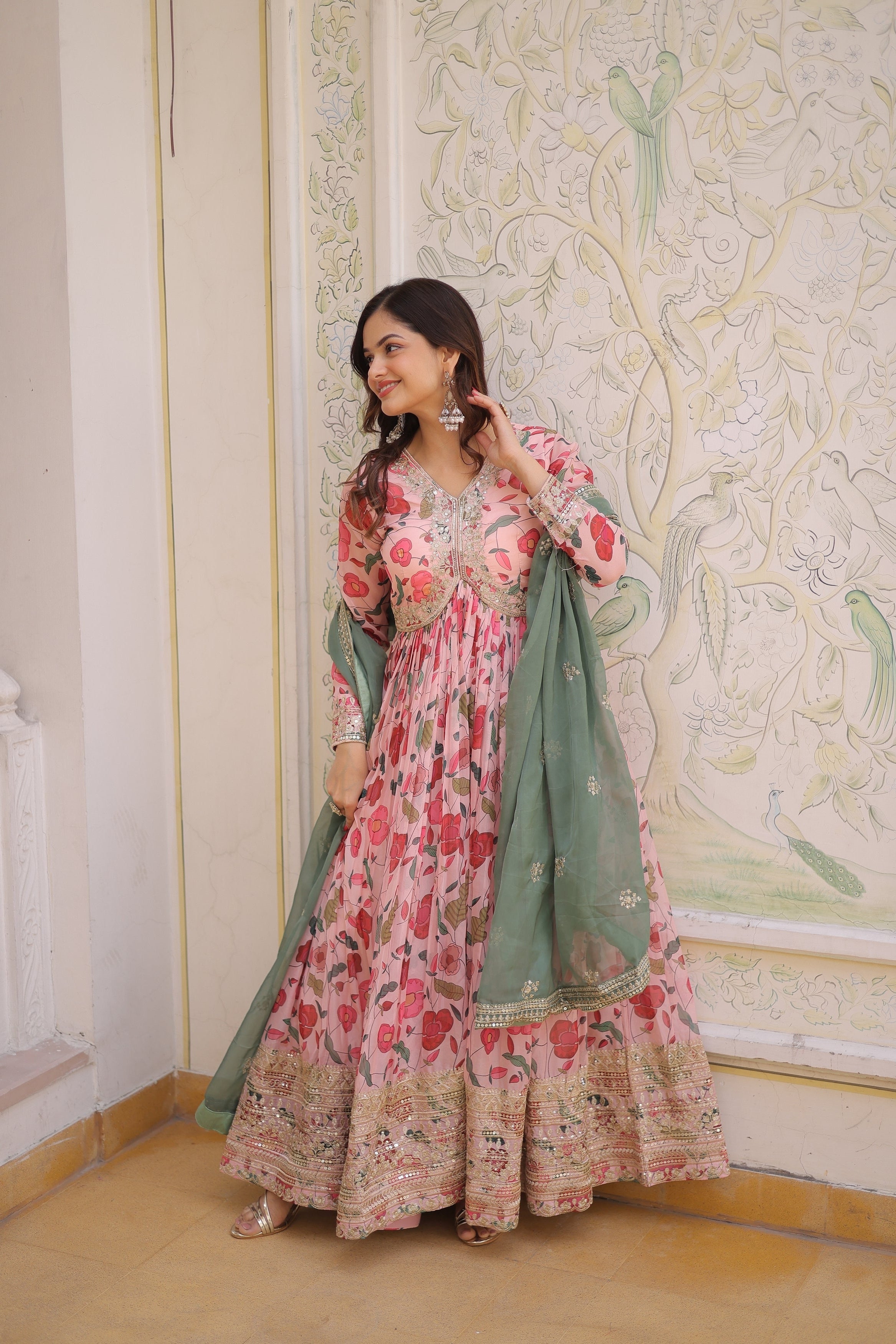 Partywear Alia Cut Gown with Dupatta | Nardev Fashion