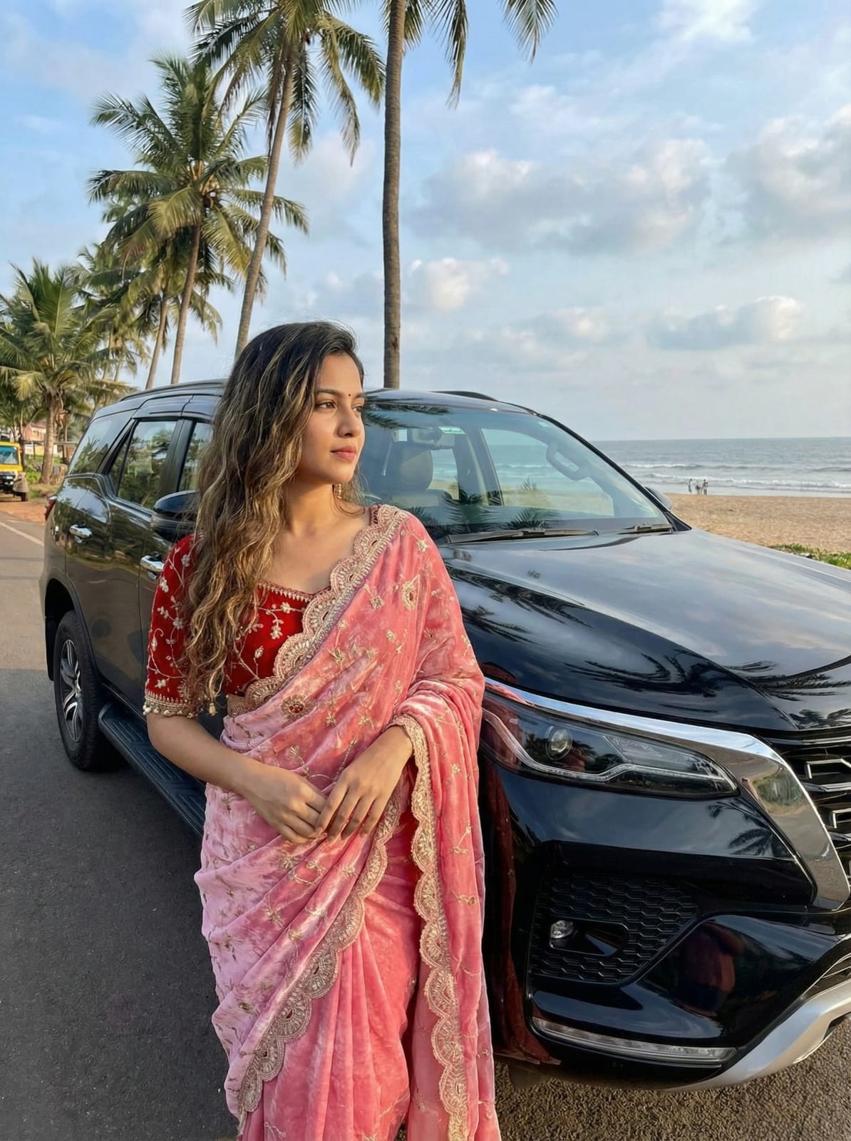 Pink Saree for Engagement Event in Weddings | Nardev Fashion | Stitched Blouse