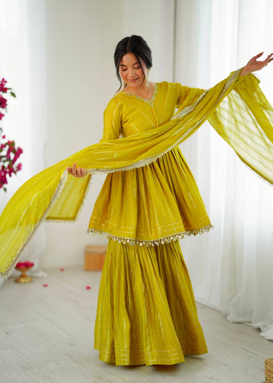 Pista Color Kediya Style Outfit for Wedding | Nardev Fashion