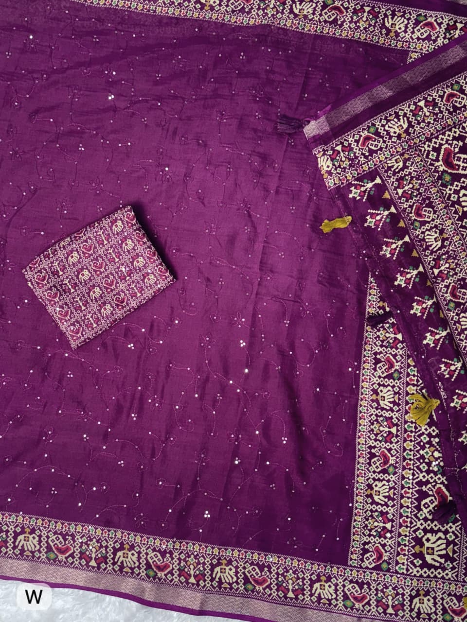 Purple Color Ajrakh Printed Pure Mul Cotton Saree | Nardev Fashion