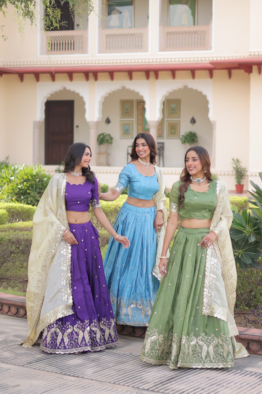 Purple Color Wedding Lehenga Outfits for Sangeet - Mehndi - Baraat