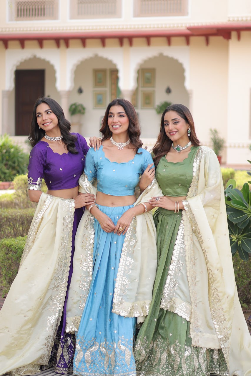 Purple Color Wedding Lehenga Outfits for Sangeet - Mehndi - Baraat