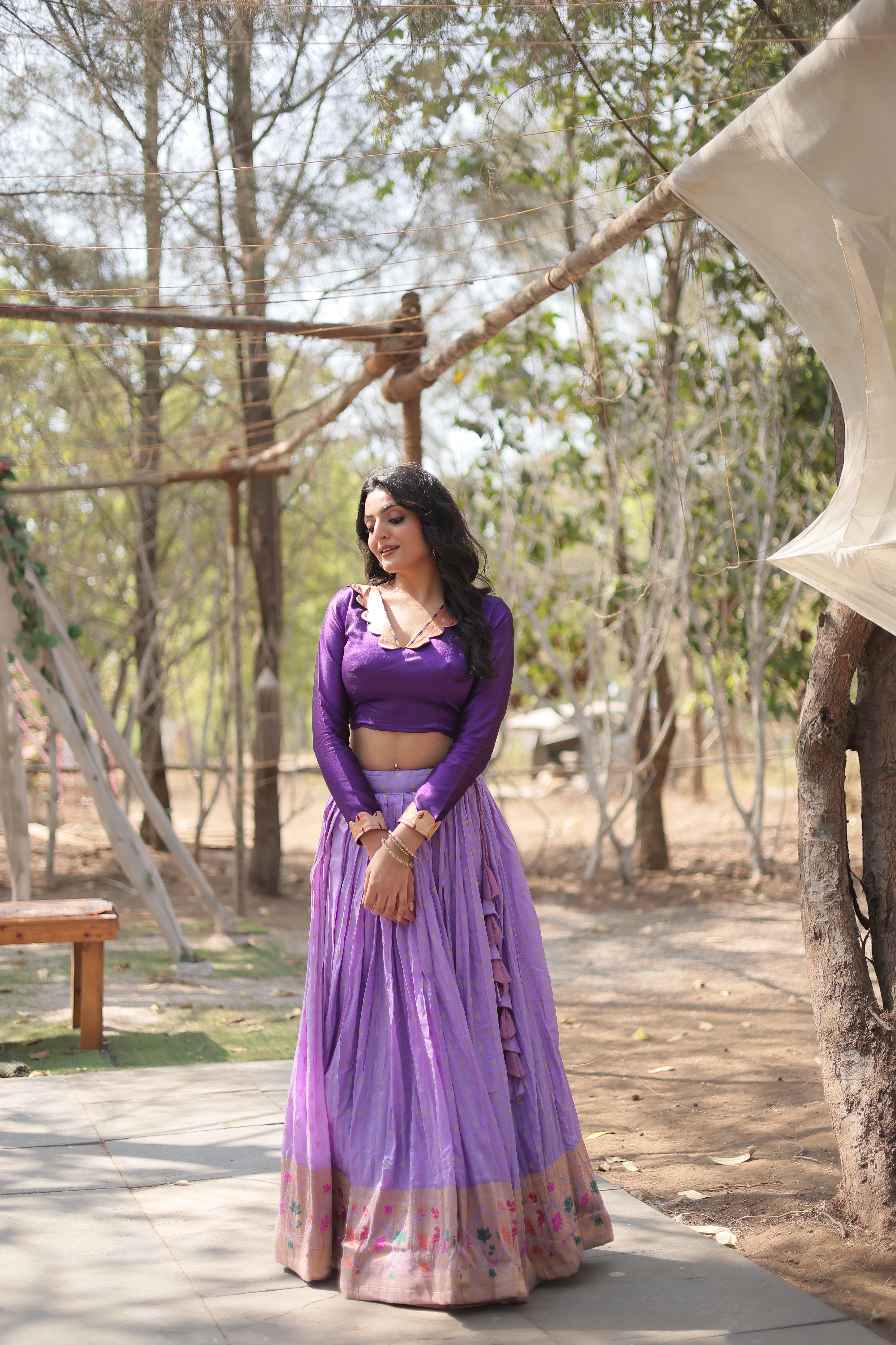 Purple Paithani Lehenga Choli