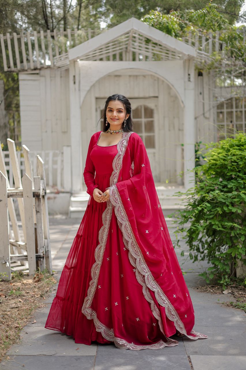 Rani Color Partywear Flaired Anarkali | Nardev Fashion