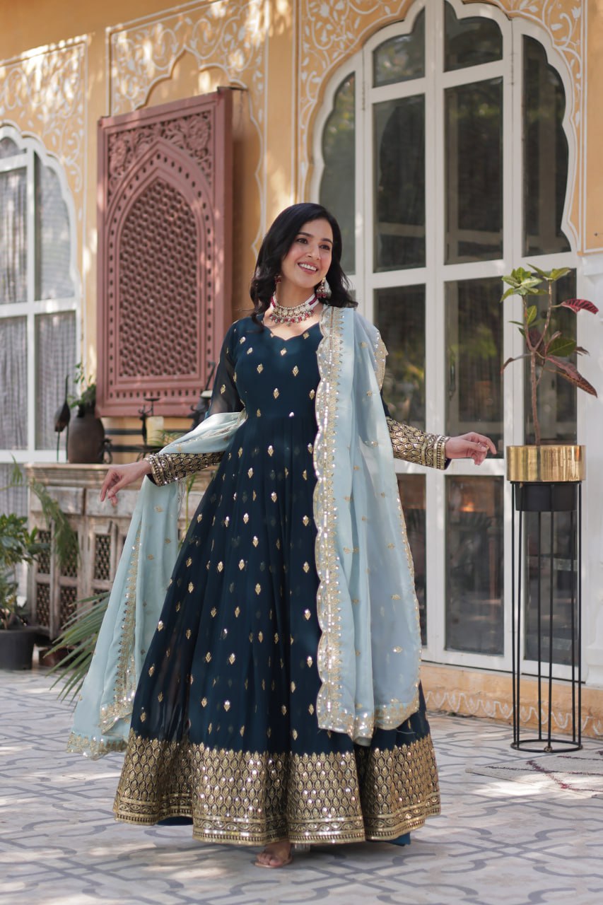 ReadyMade Anarkali Gown With Duppatta Set