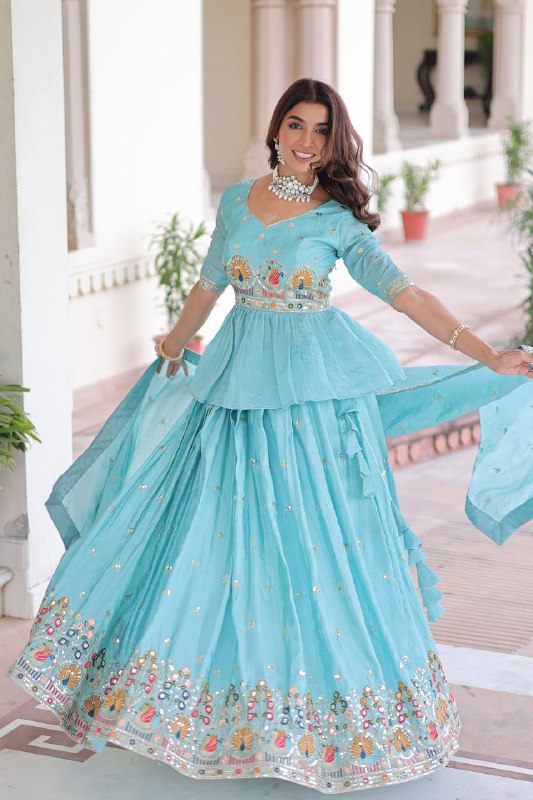Ready to Wear Wedding Outfits - Lehenga Choli Set for Sangeet - Haldi
