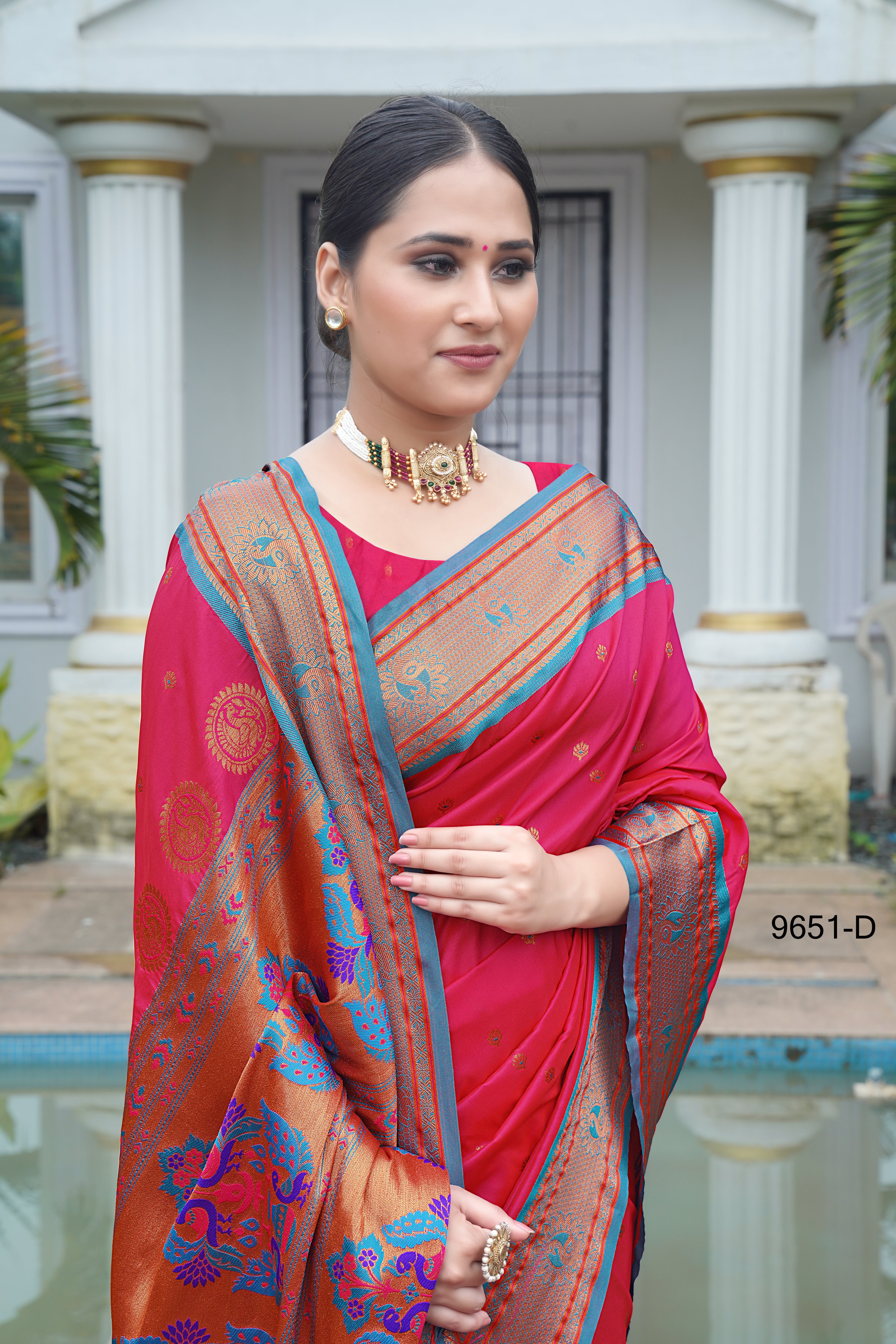 Red classical Design Paithani Sarees