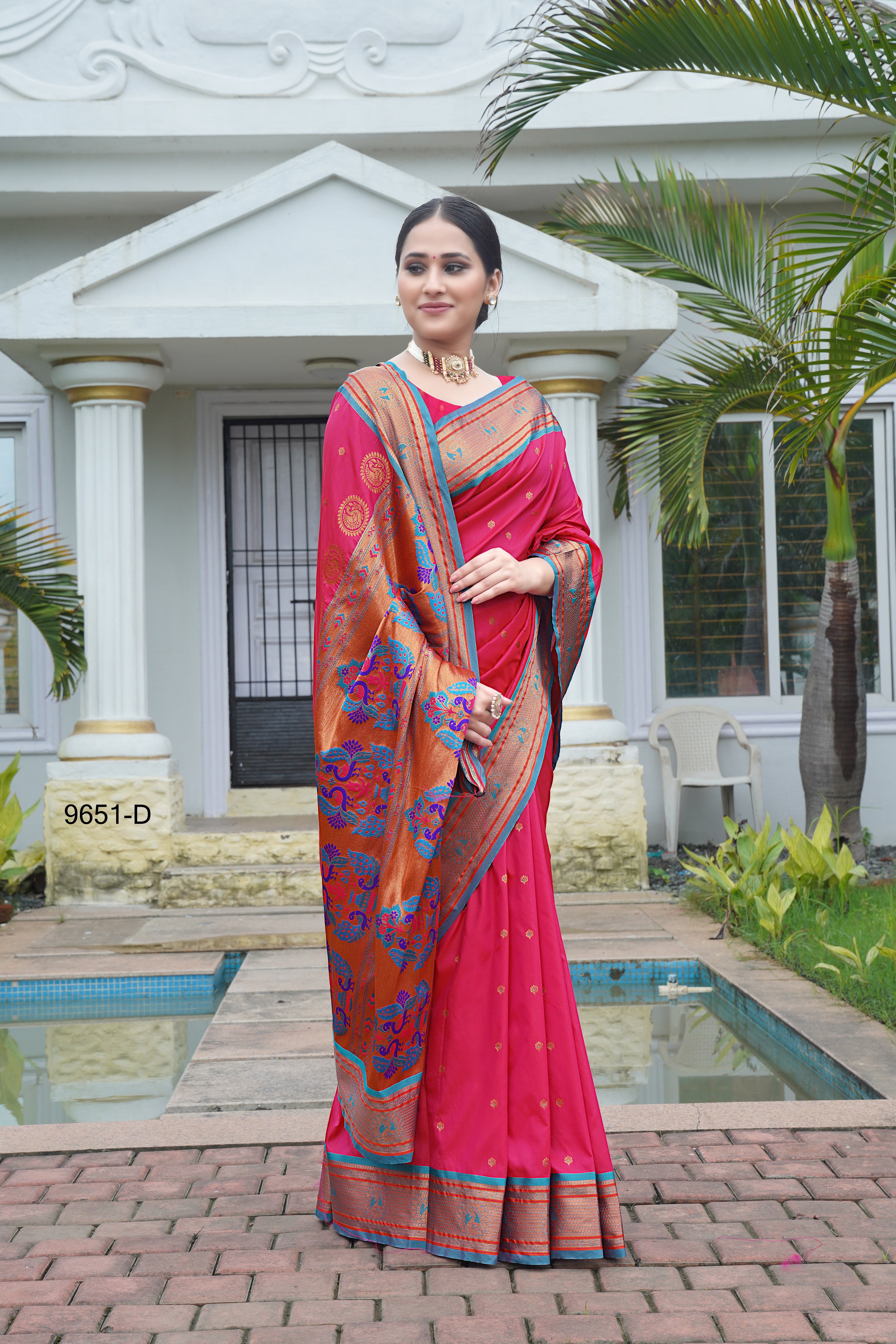 Red classical Design Paithani Sarees