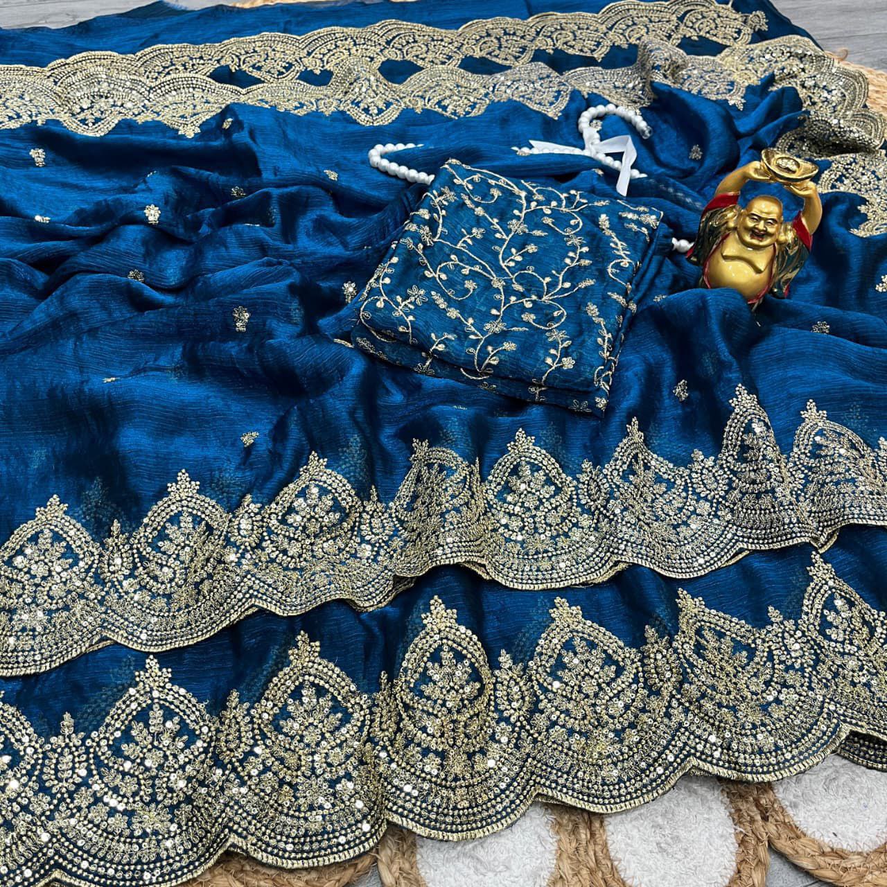 Royalblue Lightweight Elegant and Beautifully Crafted Saree | Nardev Fashion