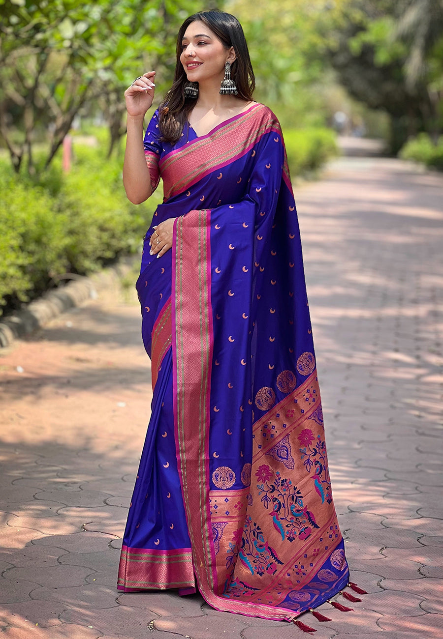 Royalblue Yeola Maharashtrian Paithani sarees