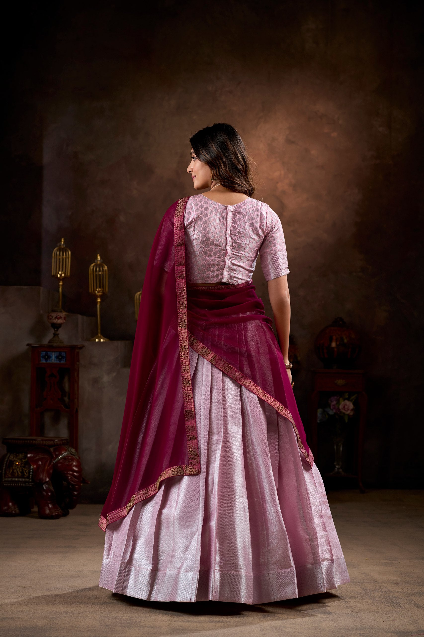 South Style Jacquard Silk Lehenga Choli