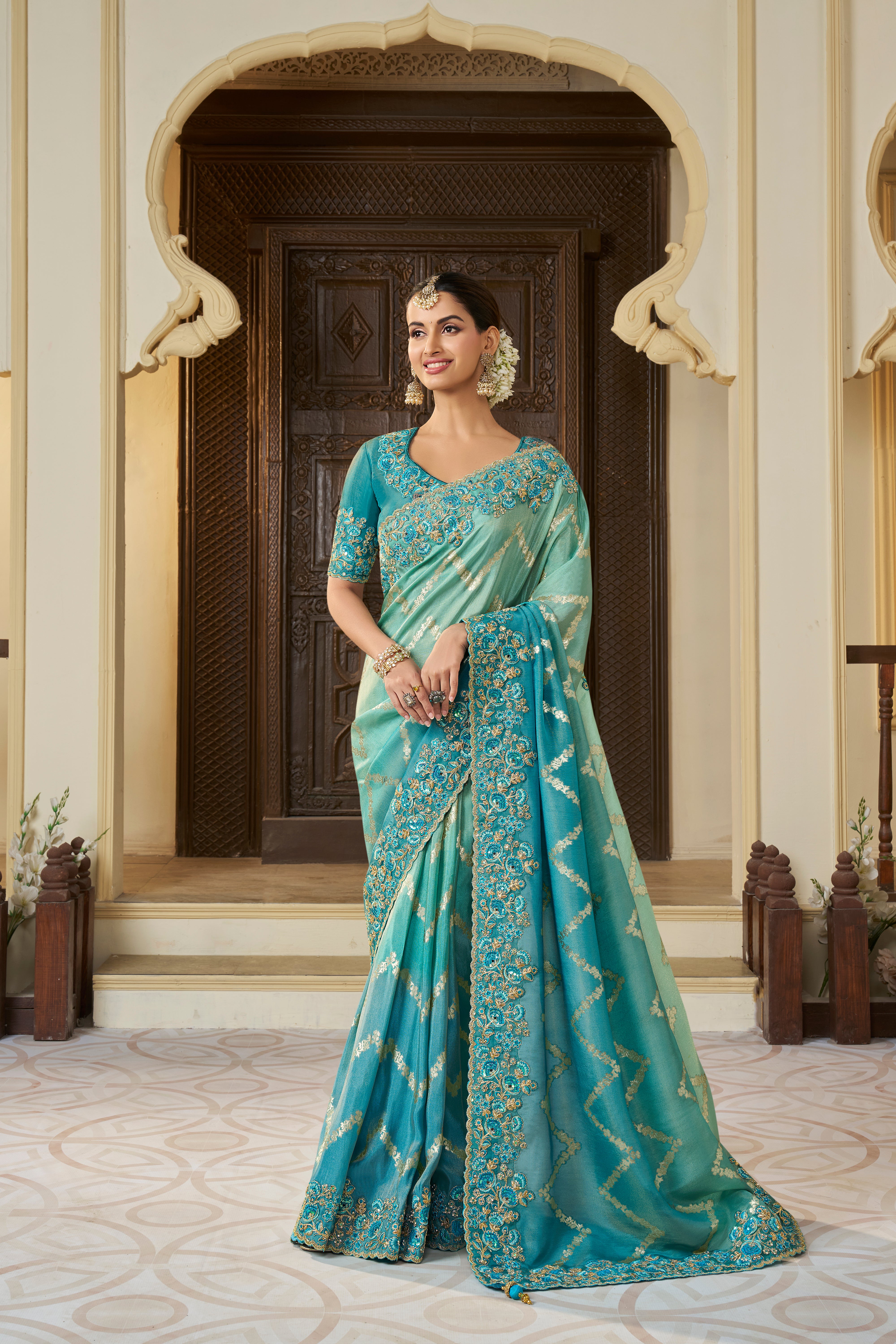 Sulakhmi Tissue Silk Embroidery Letest Saree