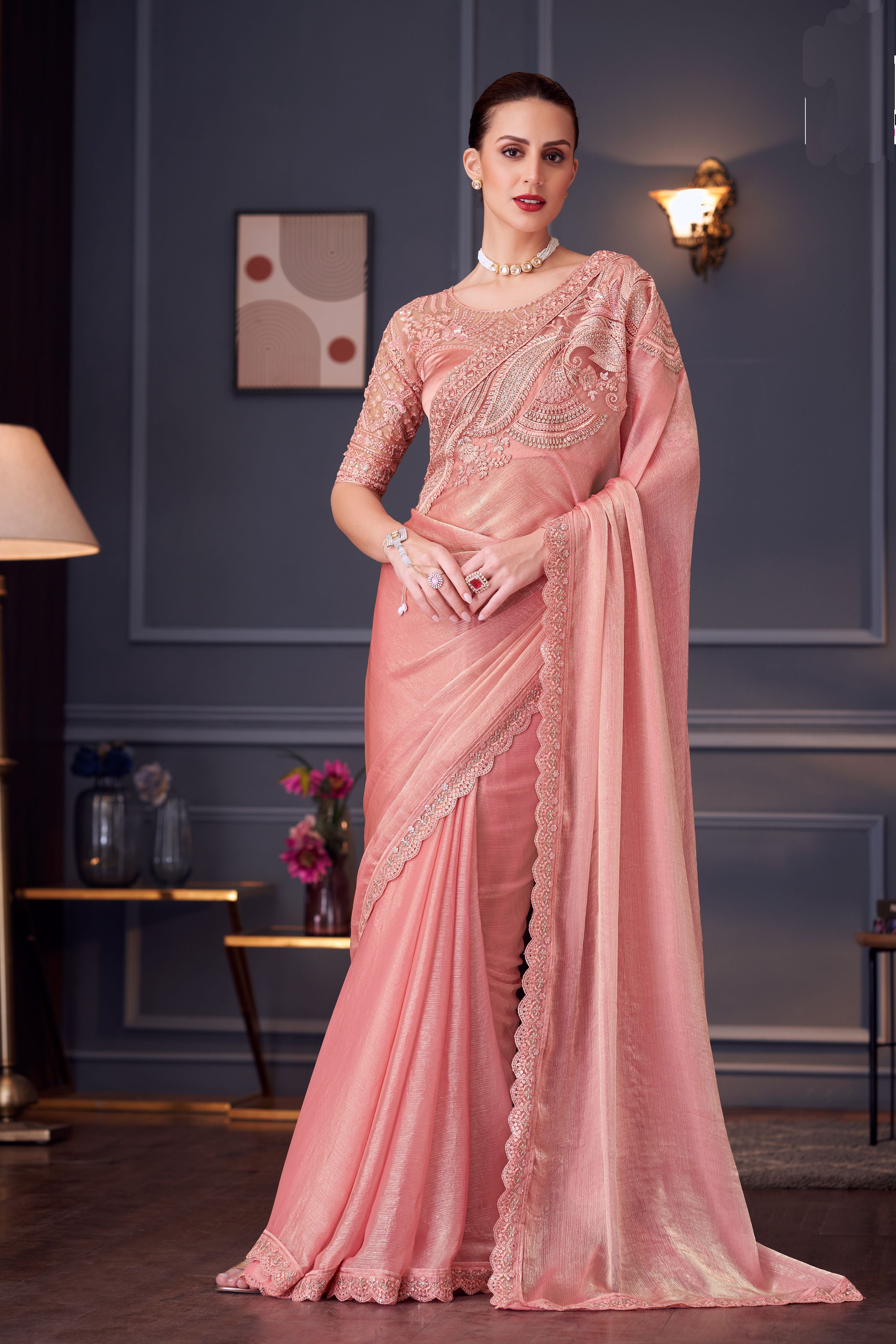 Wedding Festival Wear Feel Chiffon Saree