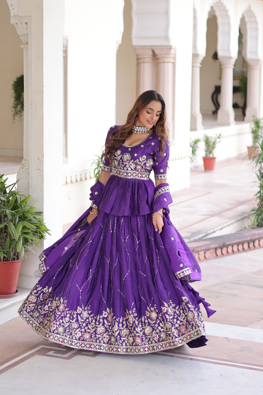 Wedding Outfits - Lehenga Choli Set for Sangeet - Haldi - Marriage