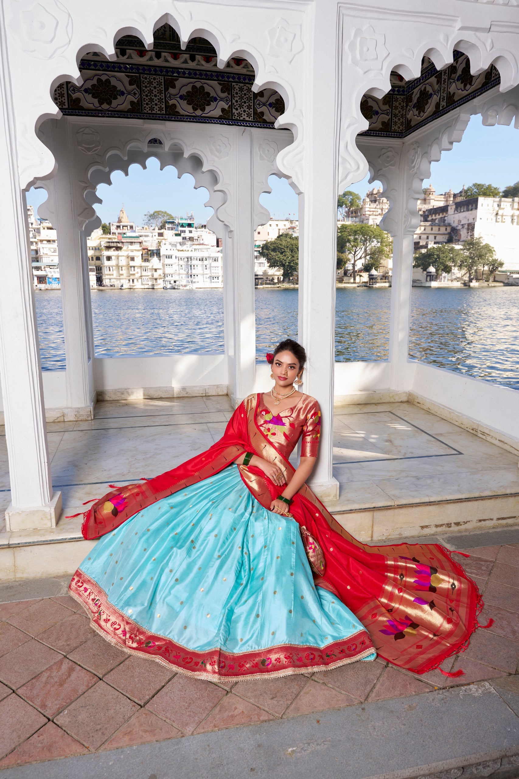 Wedding Wear Jacquard Silk Paithani Lehenga Choli