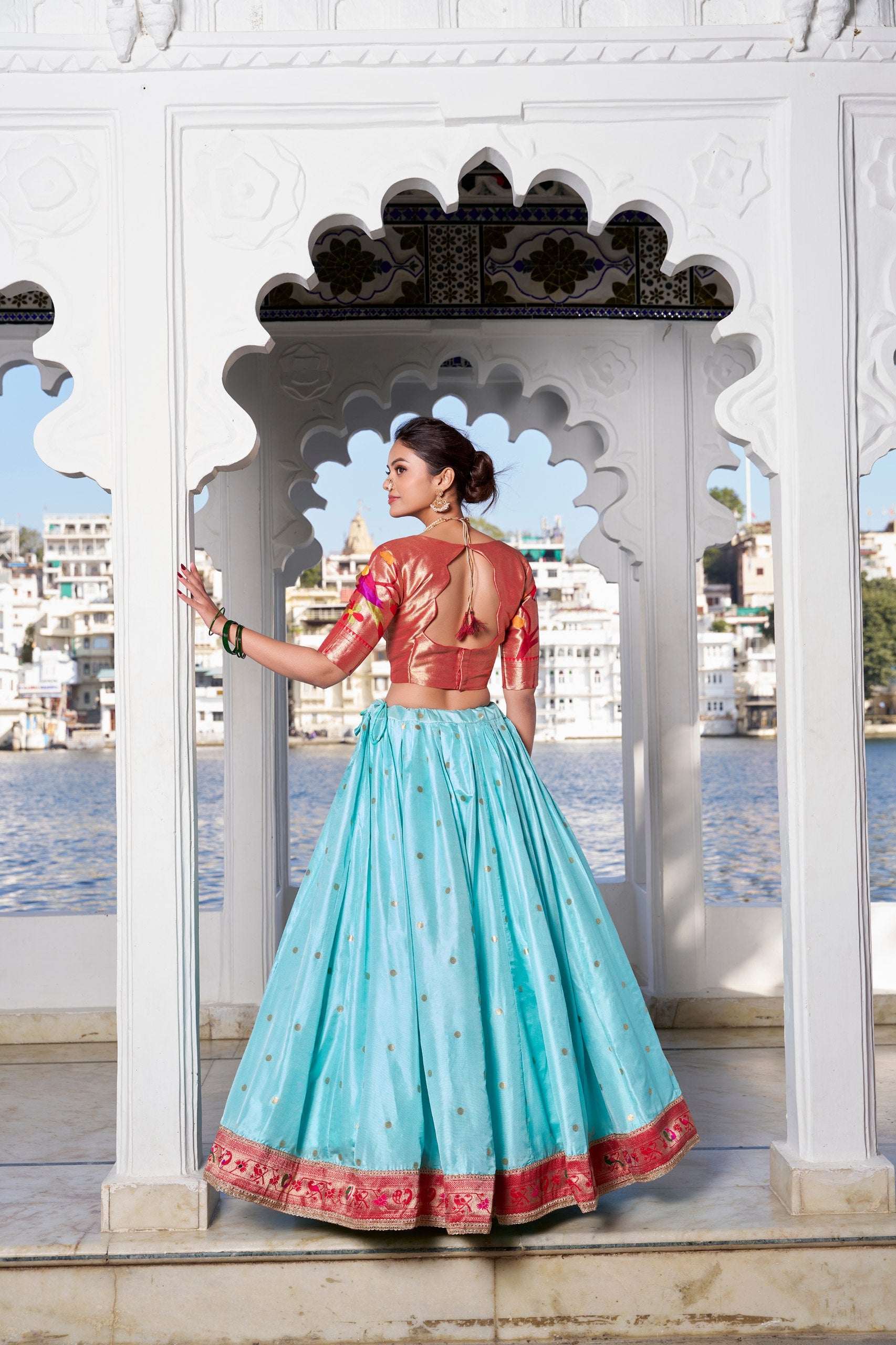 Wedding Wear Jacquard Silk Paithani Lehenga Choli