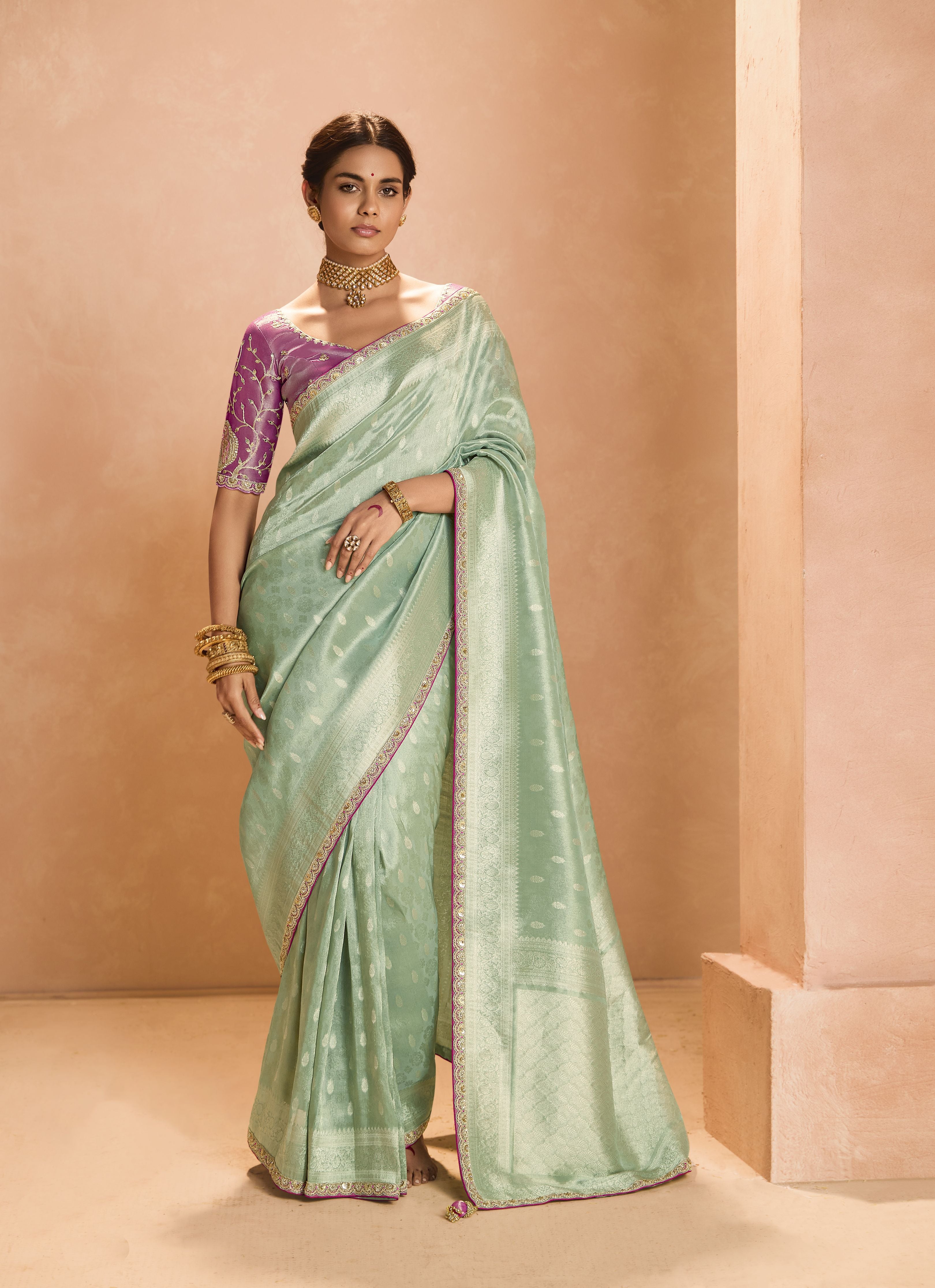 Wedding Wear Tissue Silk Saree