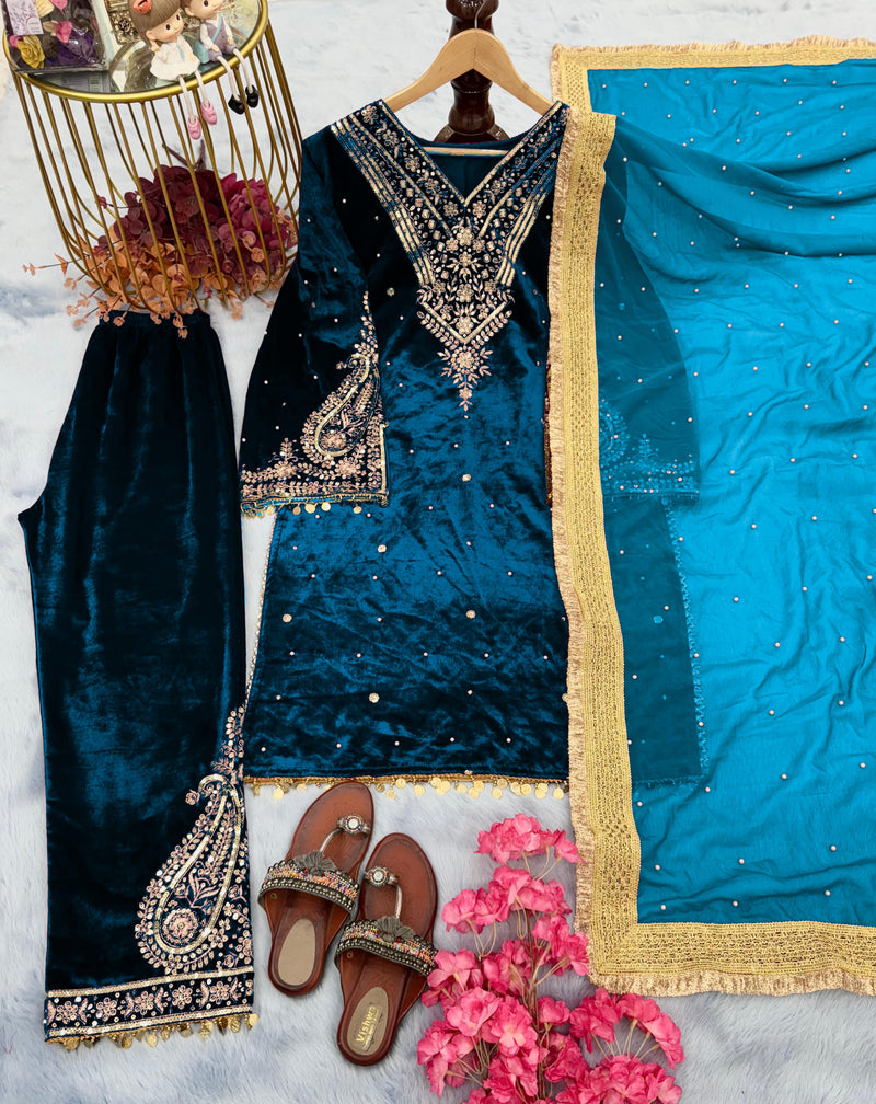 Rama Pakistani Velvet Suit  Ready to Wear – Nardev Fashion