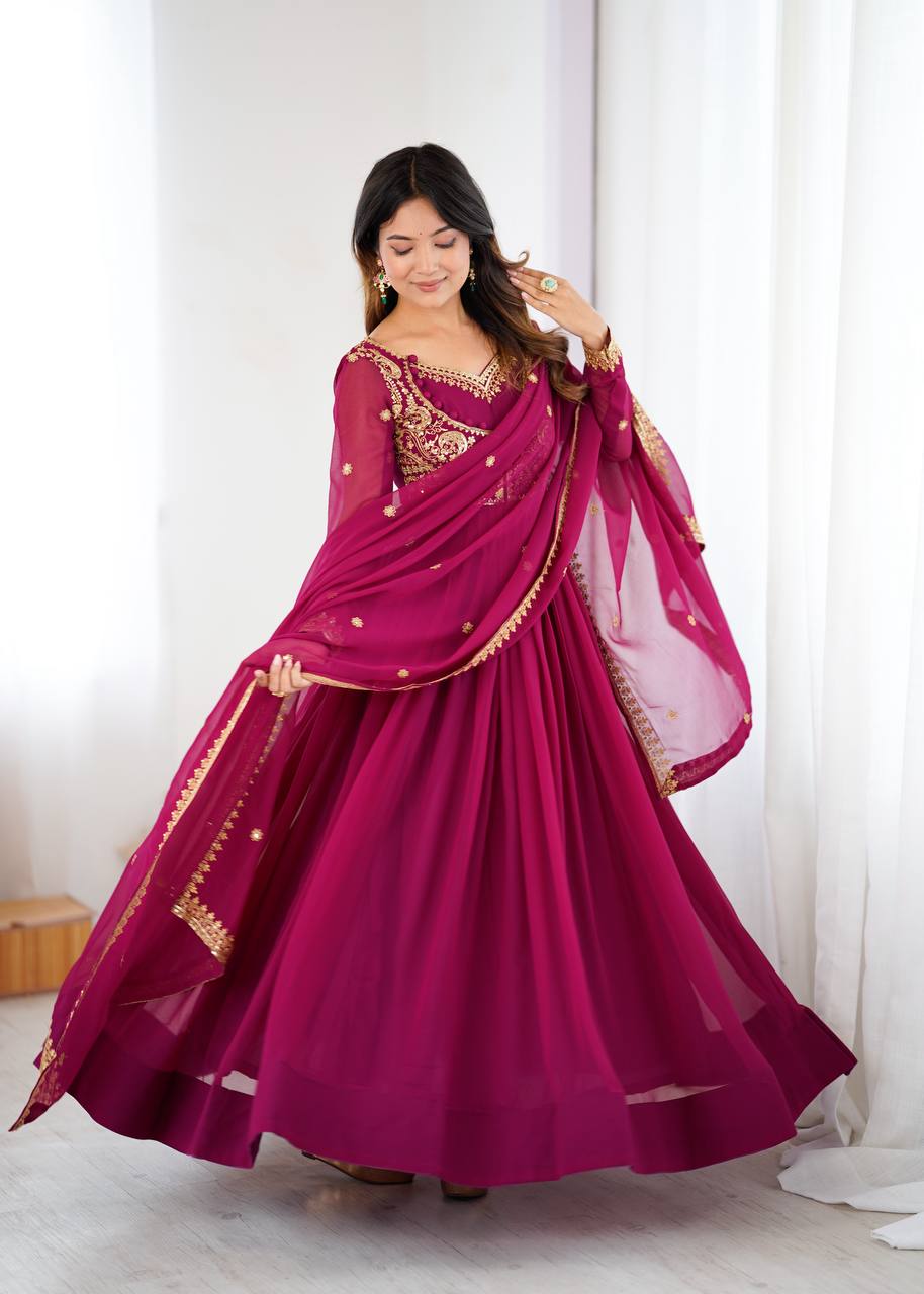 Wine Premium Designer Suit | Party & Festive Wear for Women | Nardev Fashion