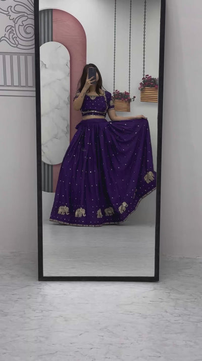 Beautiful Georgette Purple Lehenga Choli